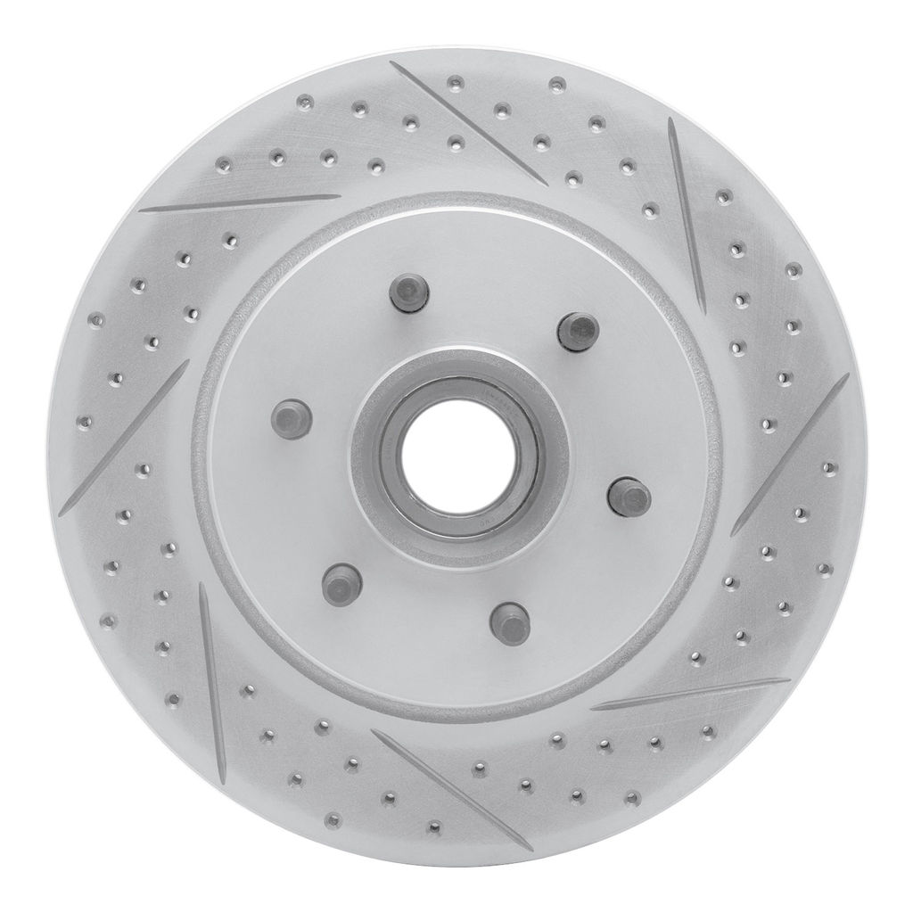 Dynamic Friction 830-54184R - Geoperformance Coated Drilled and Slotted Brake Rotor