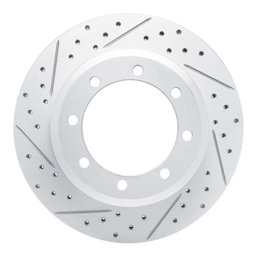 Dynamic Friction 830-54200L - Geoperformance Coated Drilled and Slotted Brake Rotor