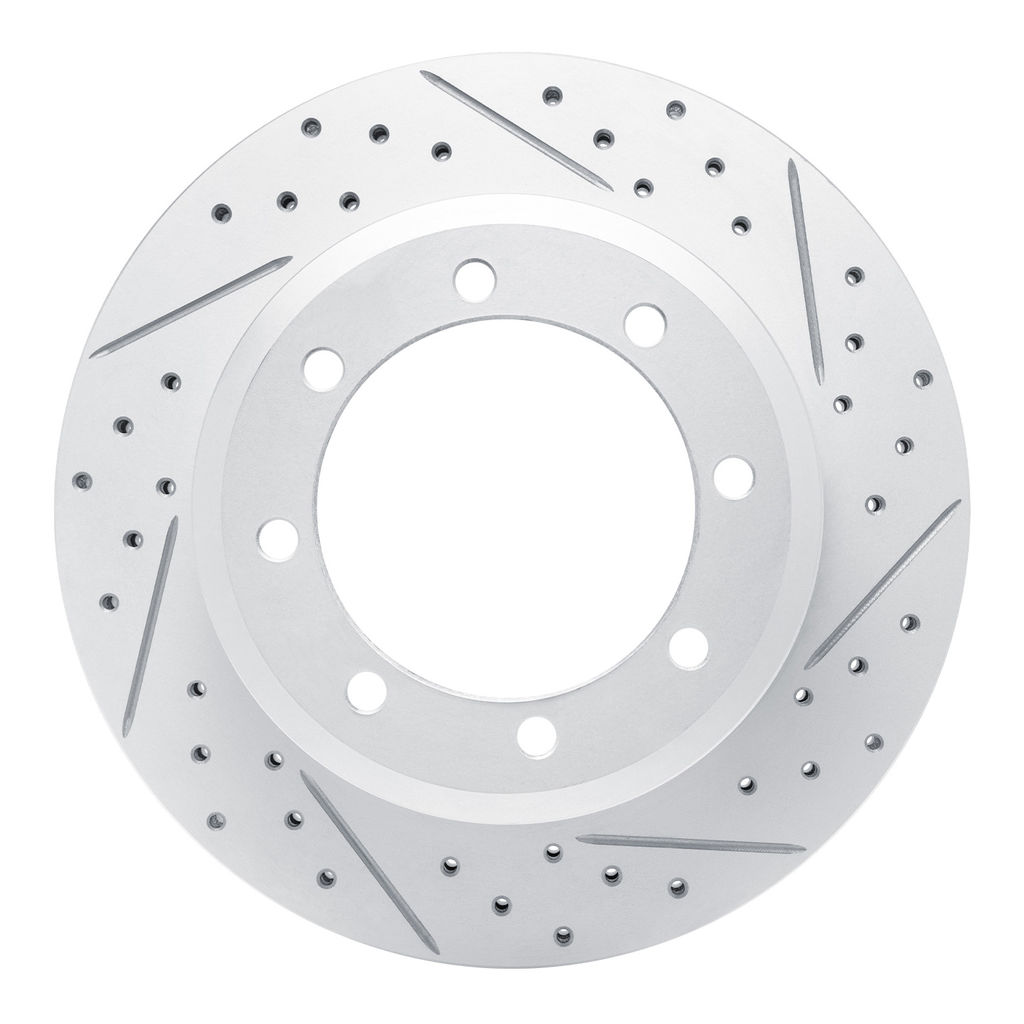 Dynamic Friction 830-54200R - Geoperformance Coated Drilled and Slotted Brake Rotor
