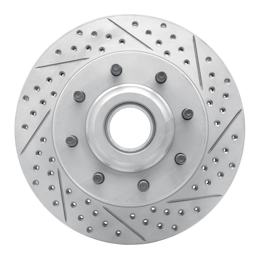 Dynamic Friction 830-54206R - Geoperformance Coated Drilled and Slotted Brake Rotor