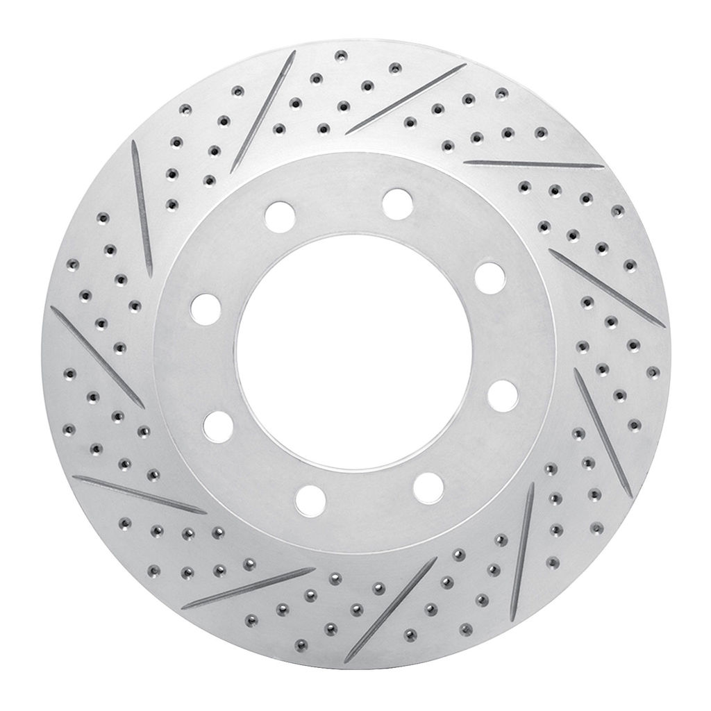 Dynamic Friction 830-54223L - Geoperformance Coated Drilled and Slotted Brake Rotor