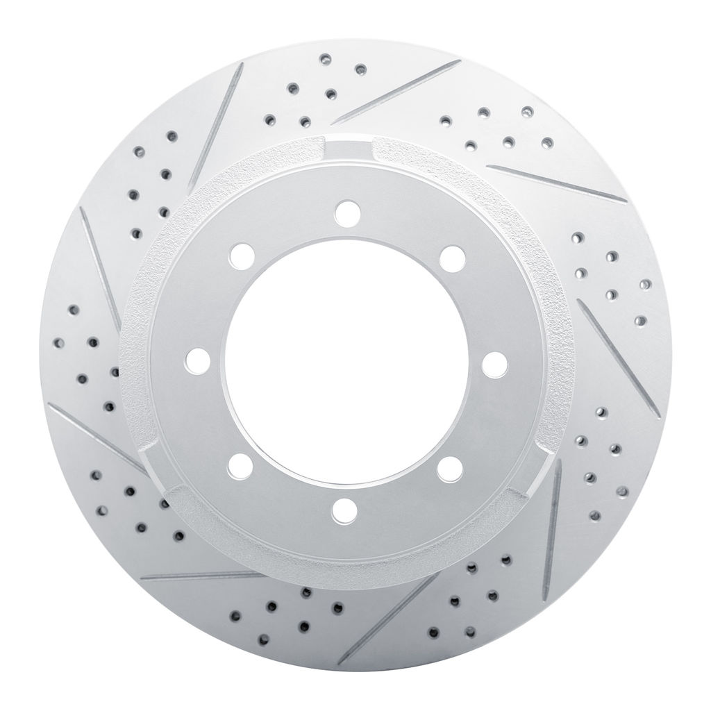 Dynamic Friction 830-54225L - Geoperformance Coated Drilled and Slotted Brake Rotor