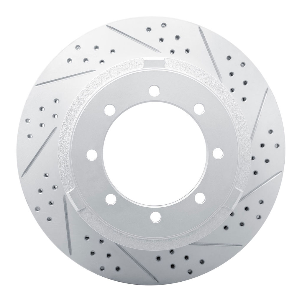 Dynamic Friction 830-54225R - Geoperformance Coated Drilled and Slotted Brake Rotor