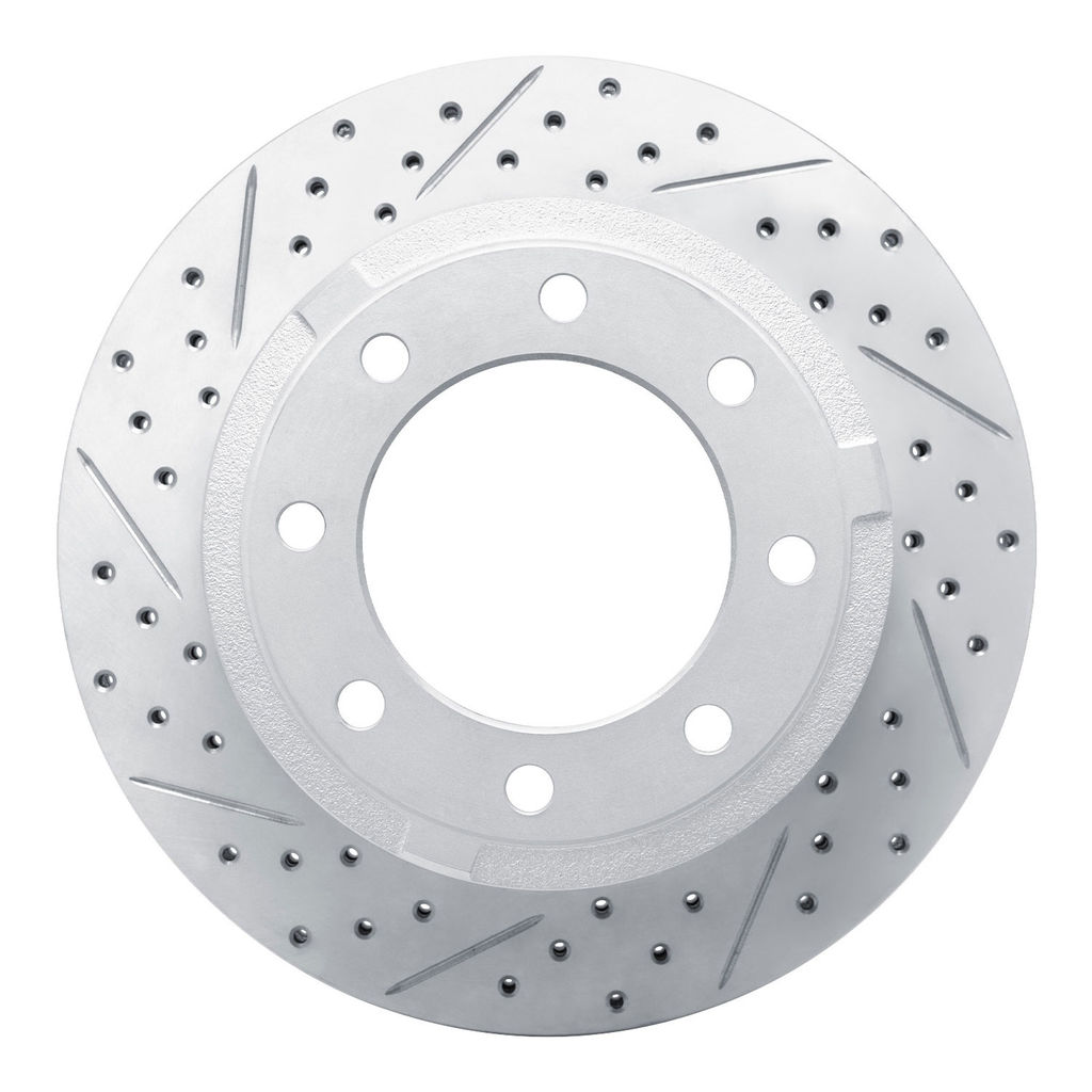 Dynamic Friction 830-54227L - Geoperformance Coated Drilled and Slotted Brake Rotor