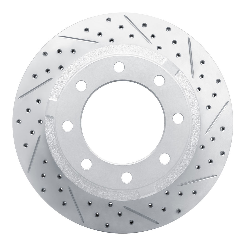Dynamic Friction 830-54227R - Geoperformance Coated Drilled and Slotted Brake Rotor