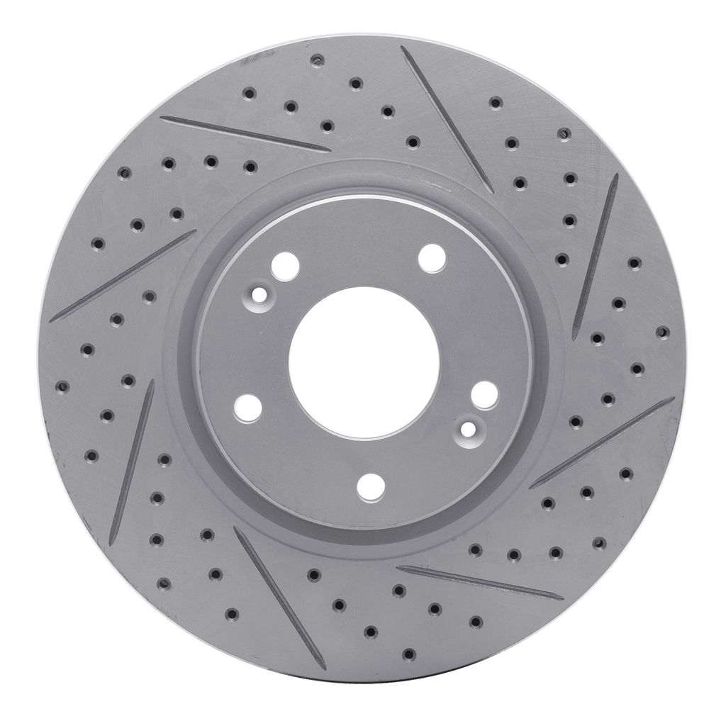 Dynamic Friction 830-03019R - Geoperformance Coated Drilled and Slotted Brake Rotor