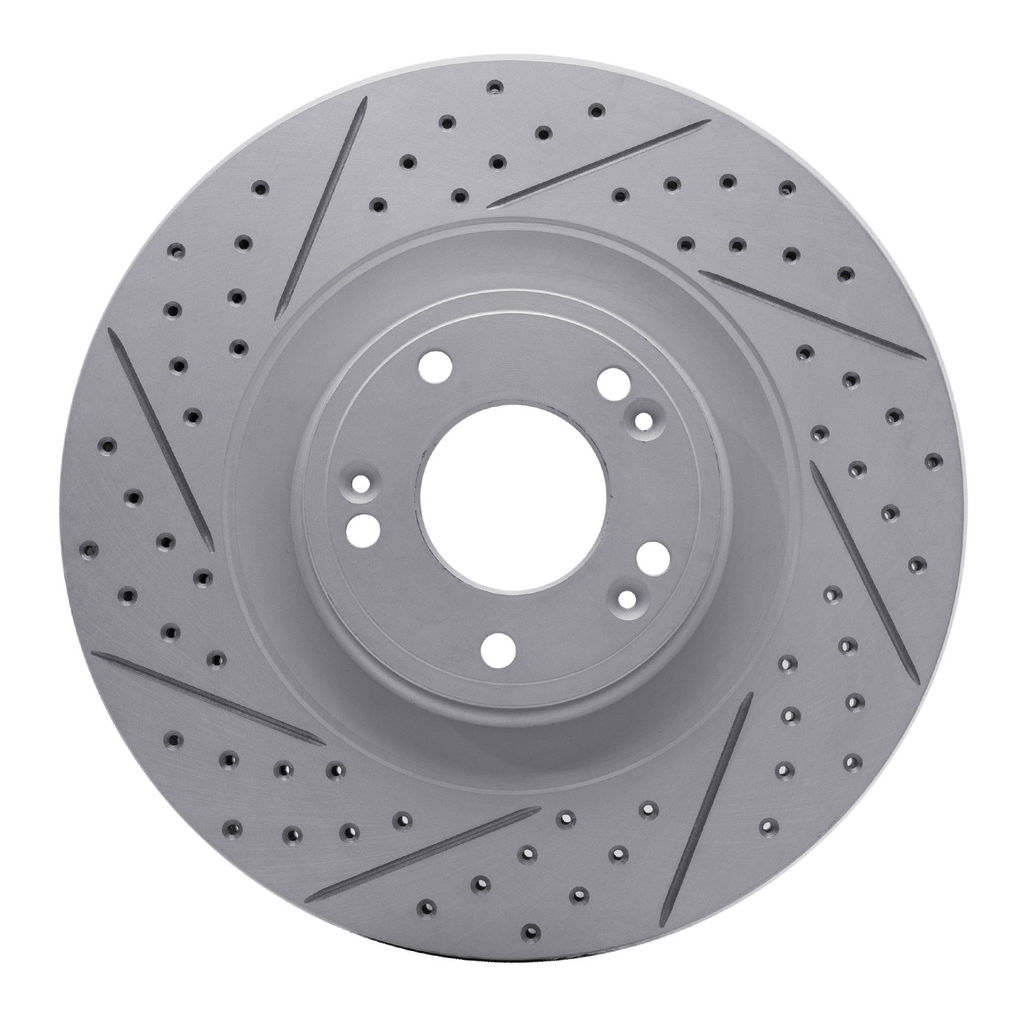 Dynamic Friction 830-03036L - Geoperformance Coated Drilled and Slotted Brake Rotor