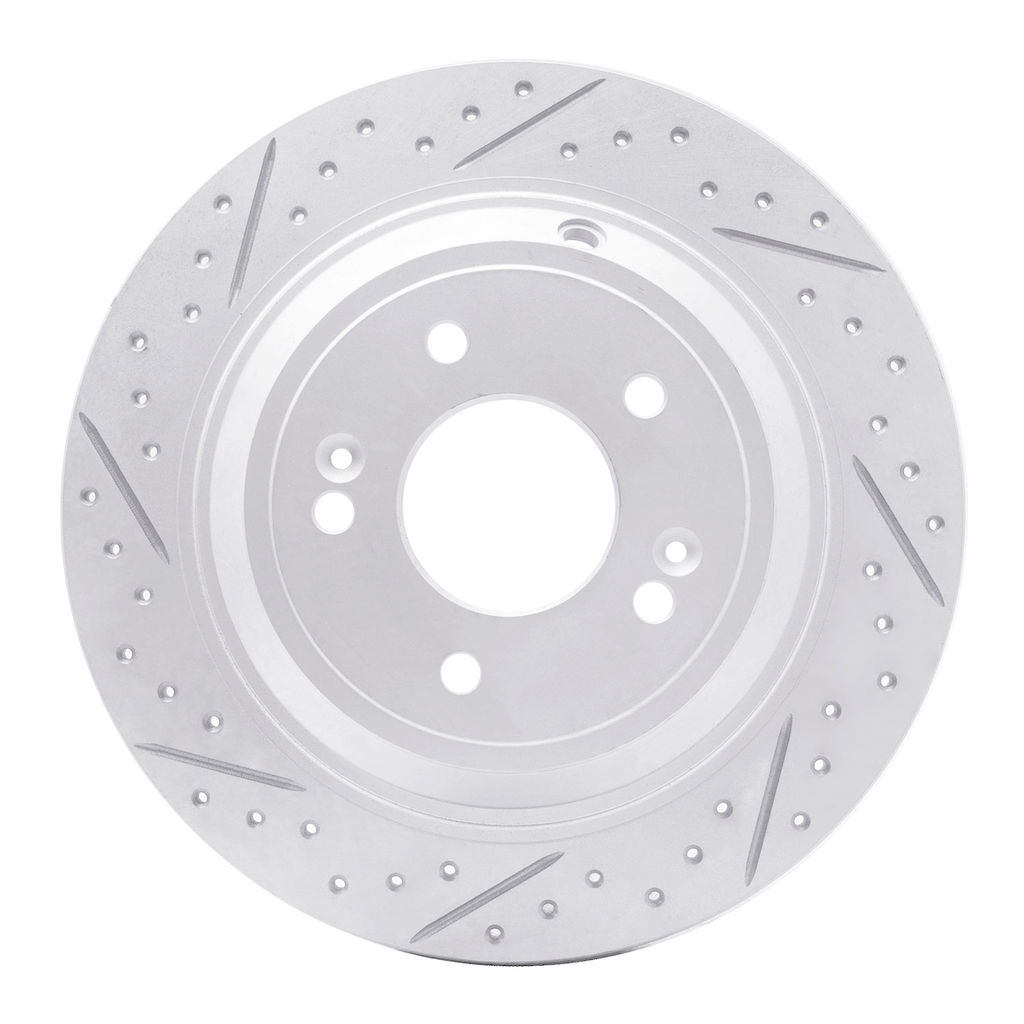 Dynamic Friction 830-03039L - Geoperformance Coated Drilled and Slotted Brake Rotor