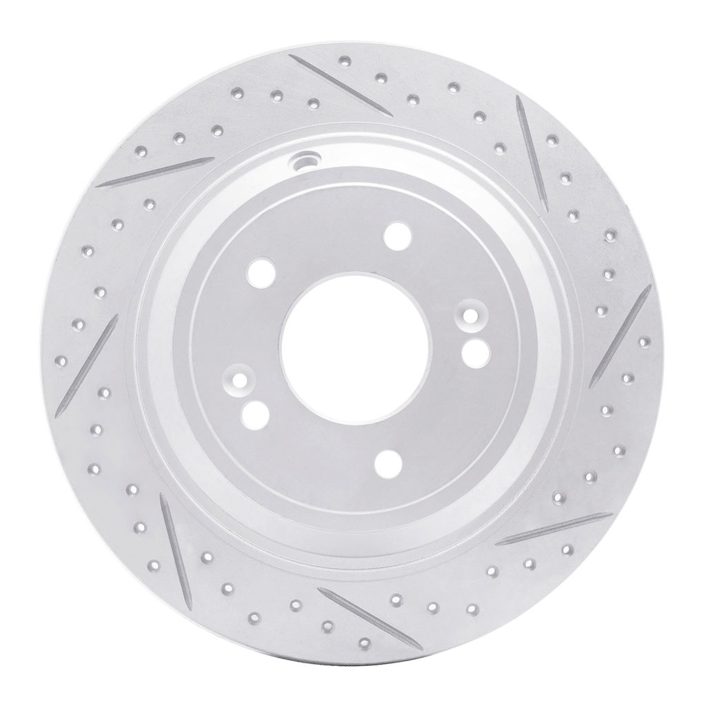 Dynamic Friction 830-03039R - Geoperformance Coated Drilled and Slotted Brake Rotor