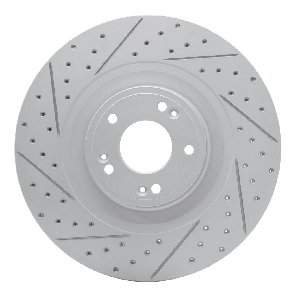 Dynamic Friction 830-03040L - Geoperformance Coated Drilled and Slotted Brake Rotor