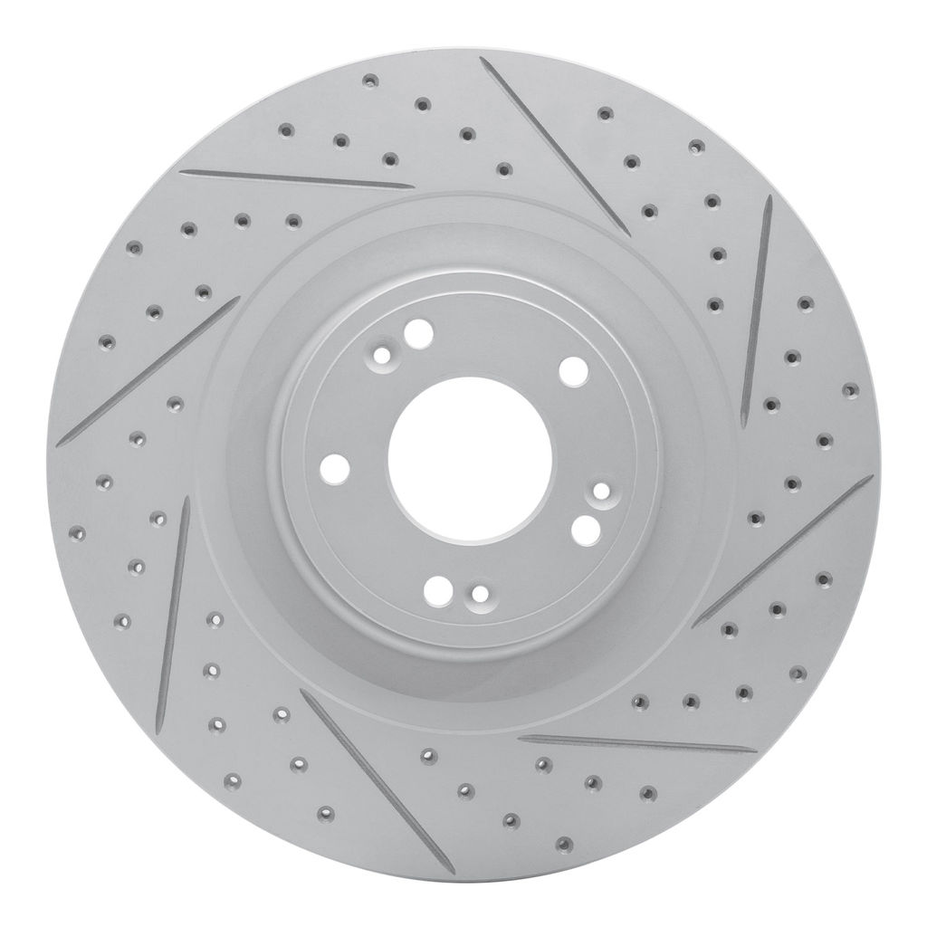 Dynamic Friction 830-03040R - Geoperformance Coated Drilled and Slotted Brake Rotor