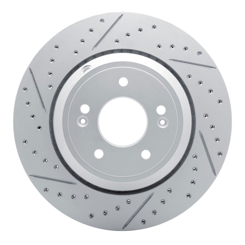 Dynamic Friction 830-03056L - Geoperformance Coated Drilled and Slotted Brake Rotor