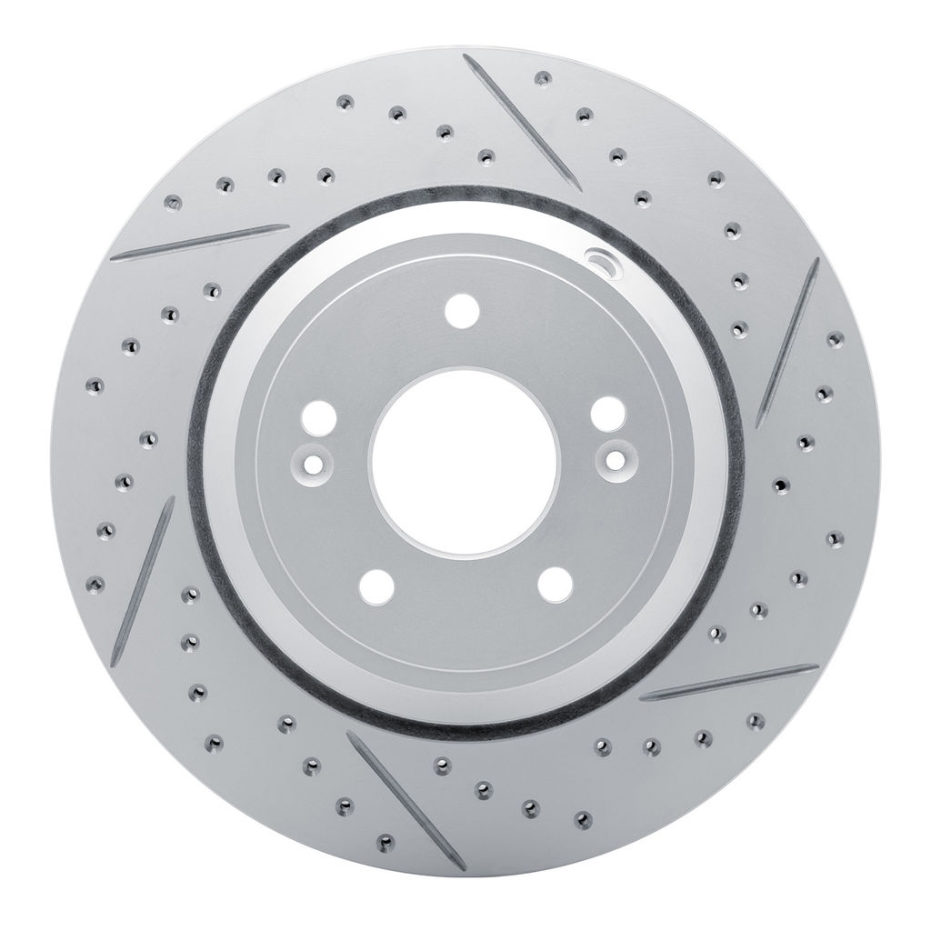 Dynamic Friction 830-03056R - Geoperformance Coated Drilled and Slotted Brake Rotor