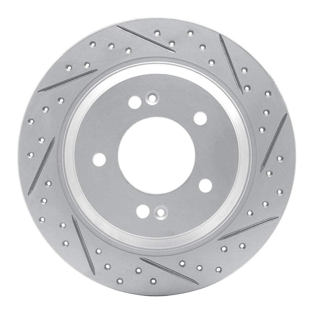 Dynamic Friction 830-21014R - Geoperformance Coated Drilled and Slotted Brake Rotor