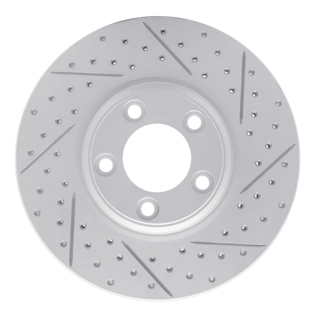 Dynamic Friction 830-54044R - Geoperformance Coated Drilled and Slotted Brake Rotor