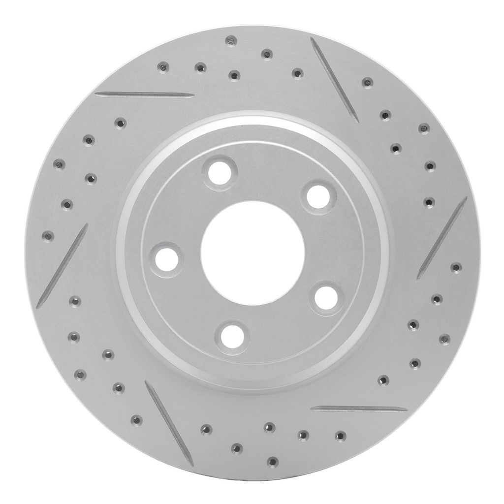 Dynamic Friction 830-54046R - Geoperformance Coated Drilled and Slotted Brake Rotor