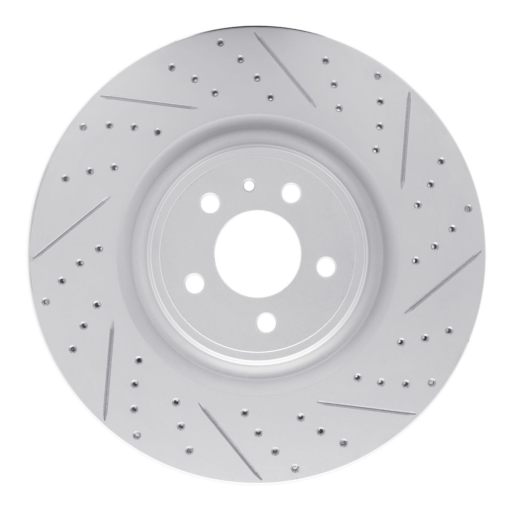 Dynamic Friction 830-54071R - Geoperformance Coated Drilled and Slotted Brake Rotor