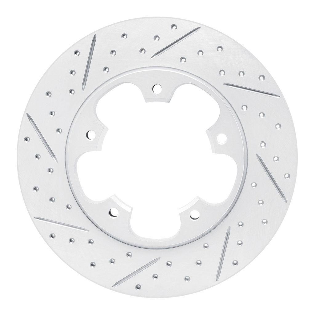 Dynamic Friction 830-54228L - Geoperformance Coated Drilled and Slotted Brake Rotor