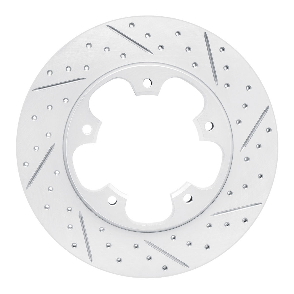 Dynamic Friction 830-54228R - Geoperformance Coated Drilled and Slotted Brake Rotor