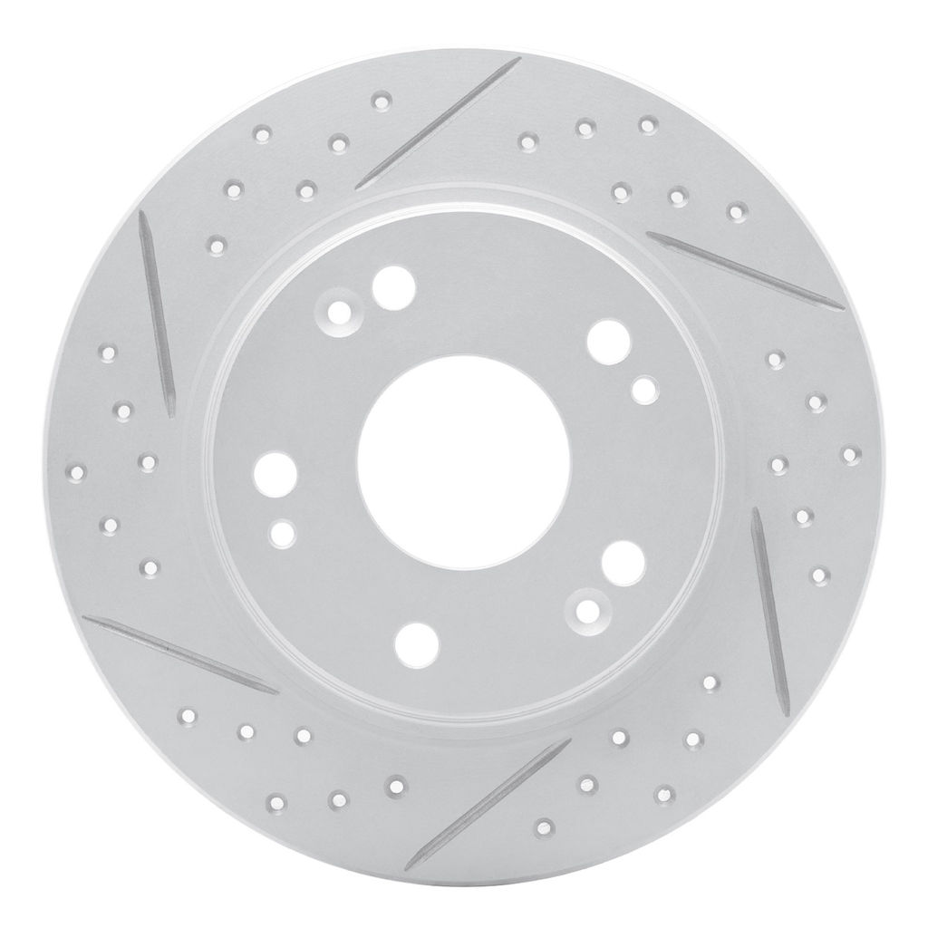 Dynamic Friction 830-59035L - Geoperformance Coated Drilled and Slotted Brake Rotor
