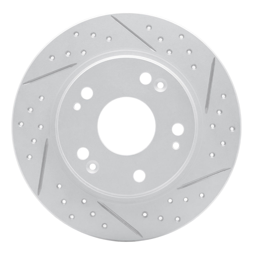 Dynamic Friction 830-59035R - Geoperformance Coated Drilled and Slotted Brake Rotor