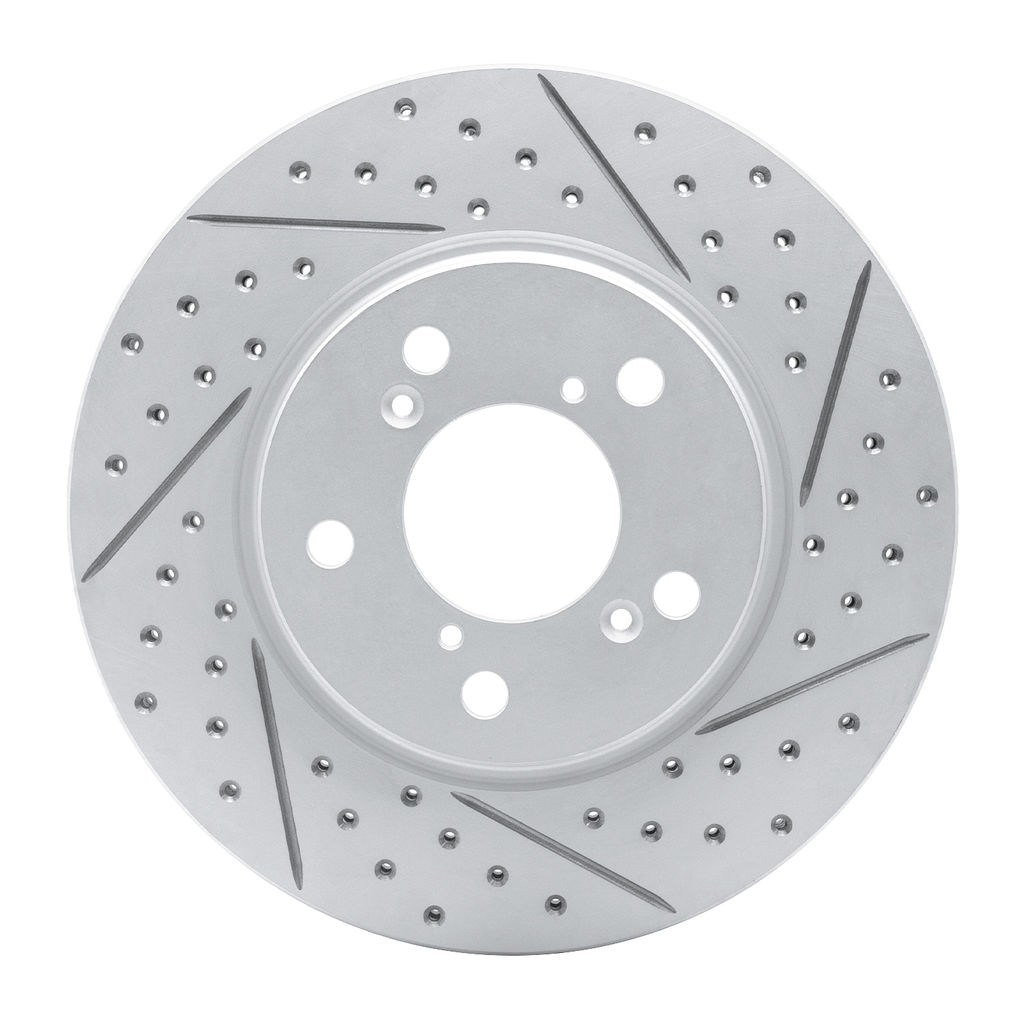 Dynamic Friction 830-59049R - Geoperformance Coated Drilled and Slotted Brake Rotor