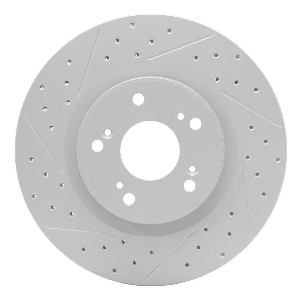 Dynamic Friction 830-59057L - Geoperformance Coated Drilled and Slotted Brake Rotor