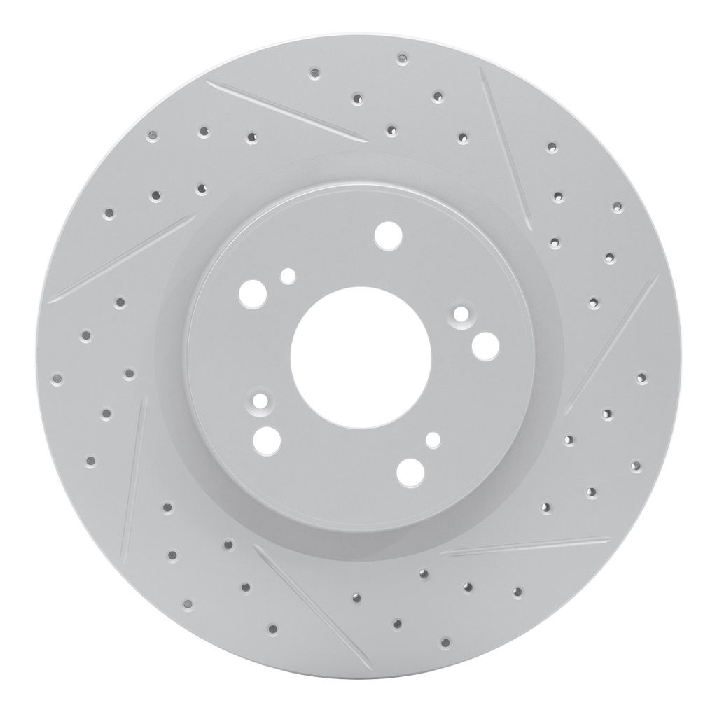 Dynamic Friction 830-59057R - Geoperformance Coated Drilled and Slotted Brake Rotor