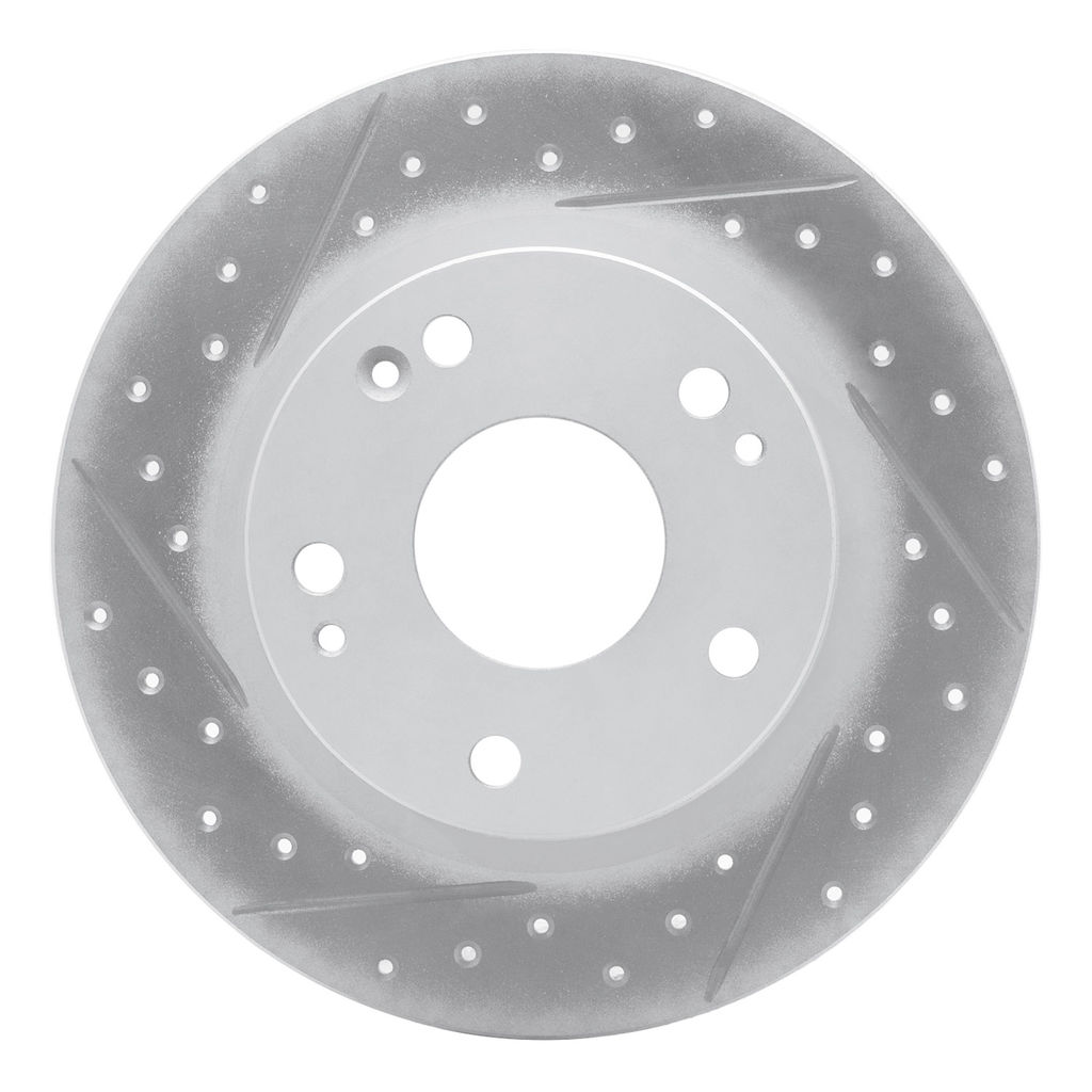 Dynamic Friction 830-59059L - Geoperformance Coated Drilled and Slotted Brake Rotor