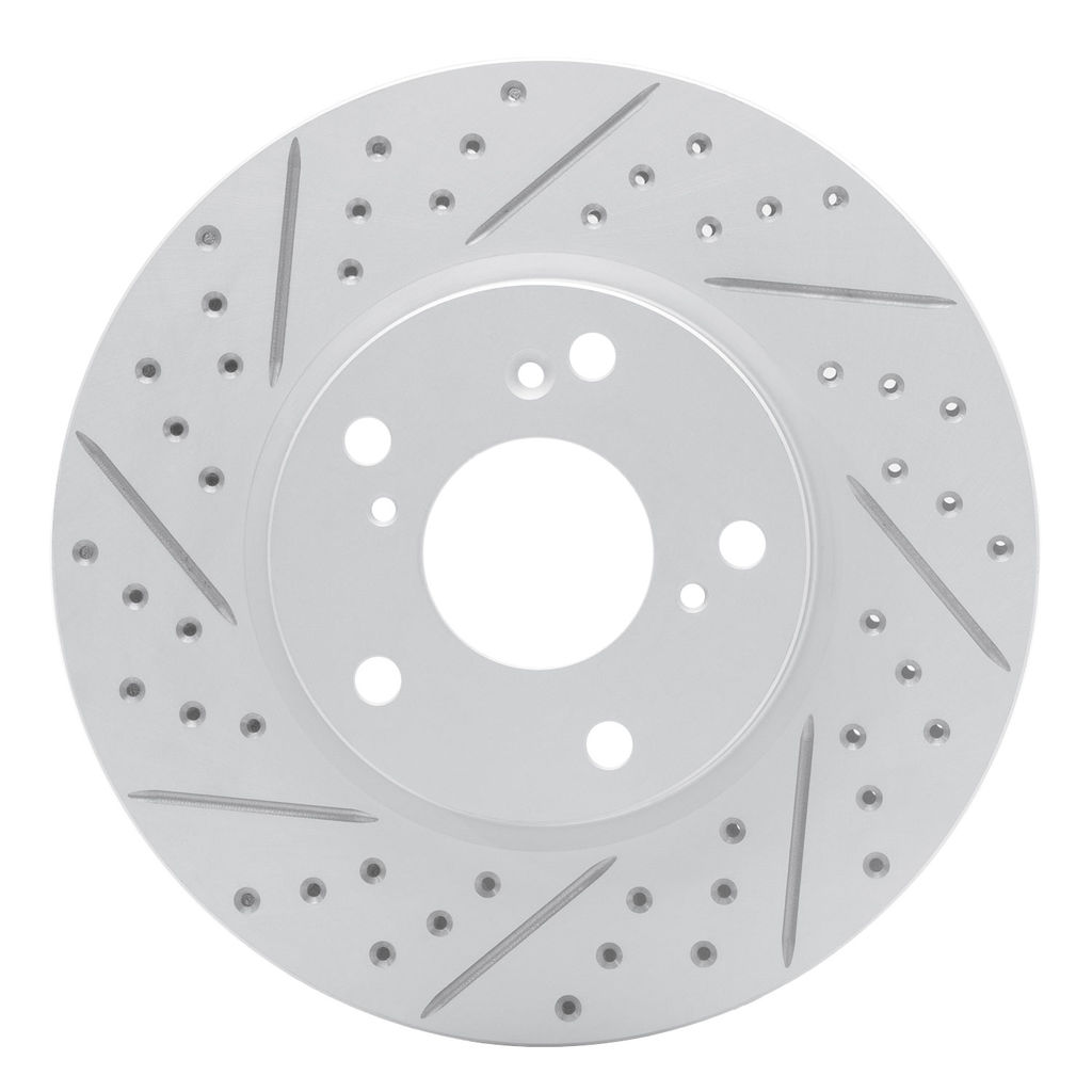 Dynamic Friction 830-59061L - Geoperformance Coated Drilled and Slotted Brake Rotor
