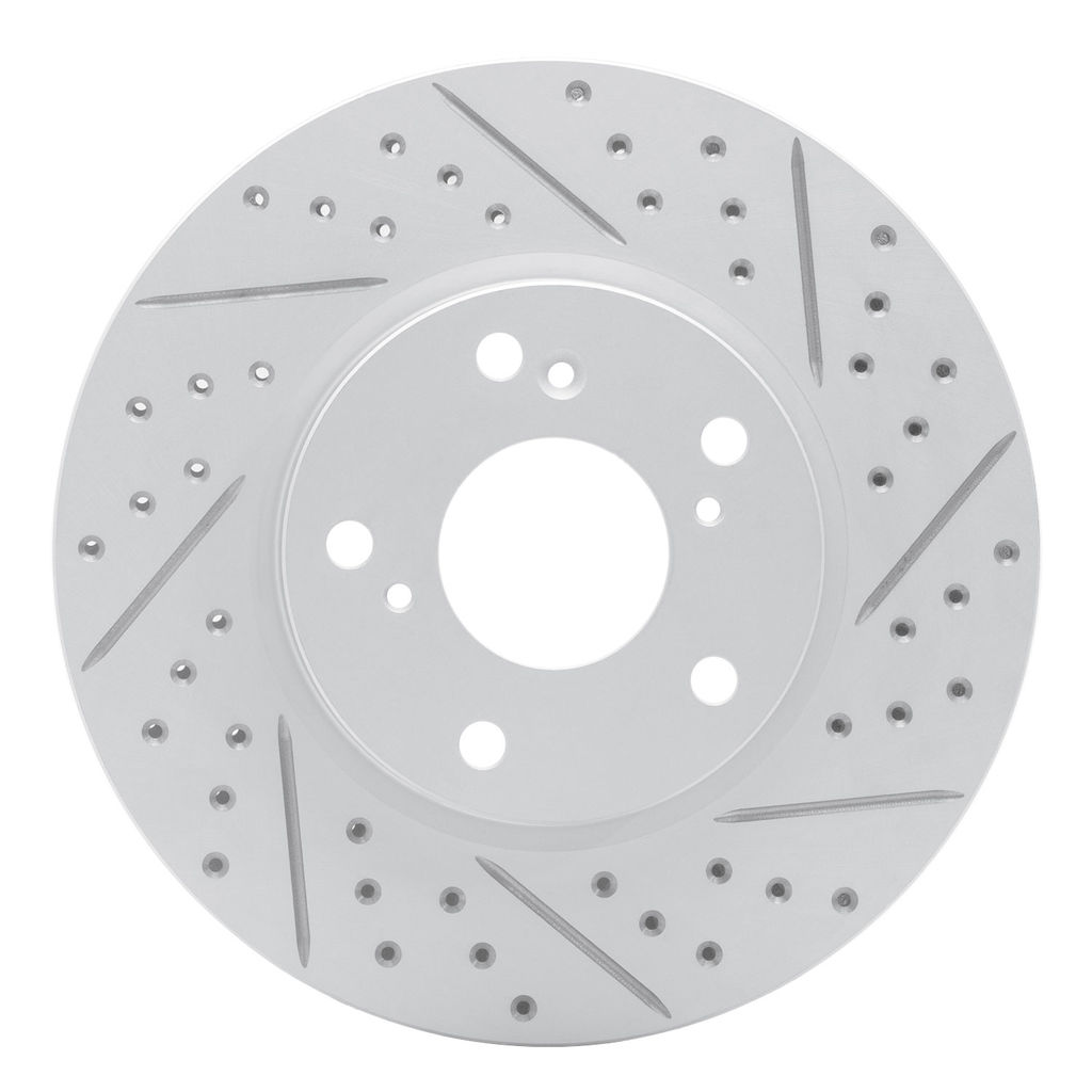 Dynamic Friction 830-59061R - Geoperformance Coated Drilled and Slotted Brake Rotor