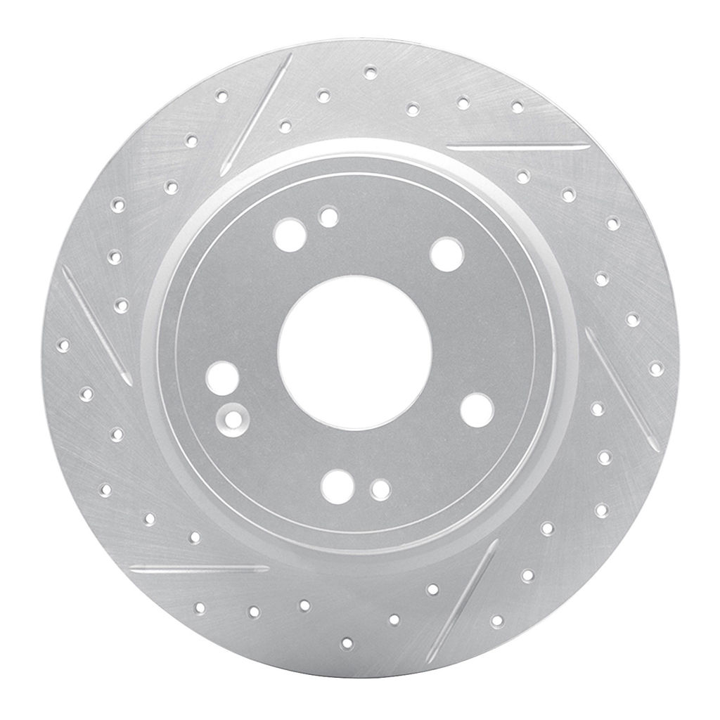 Dynamic Friction 830-59071L - Geoperformance Coated Drilled and Slotted Brake Rotor