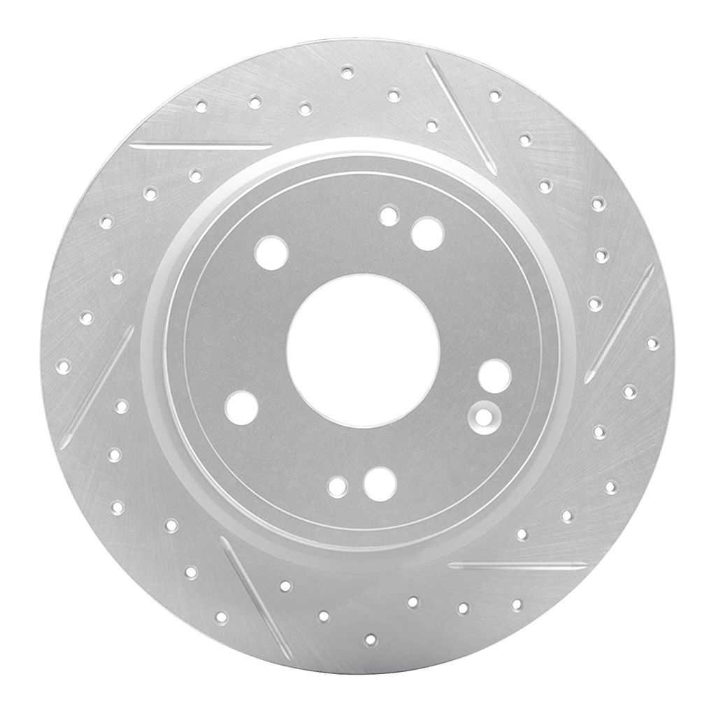 Dynamic Friction 830-59071R - Geoperformance Coated Drilled and Slotted Brake Rotor