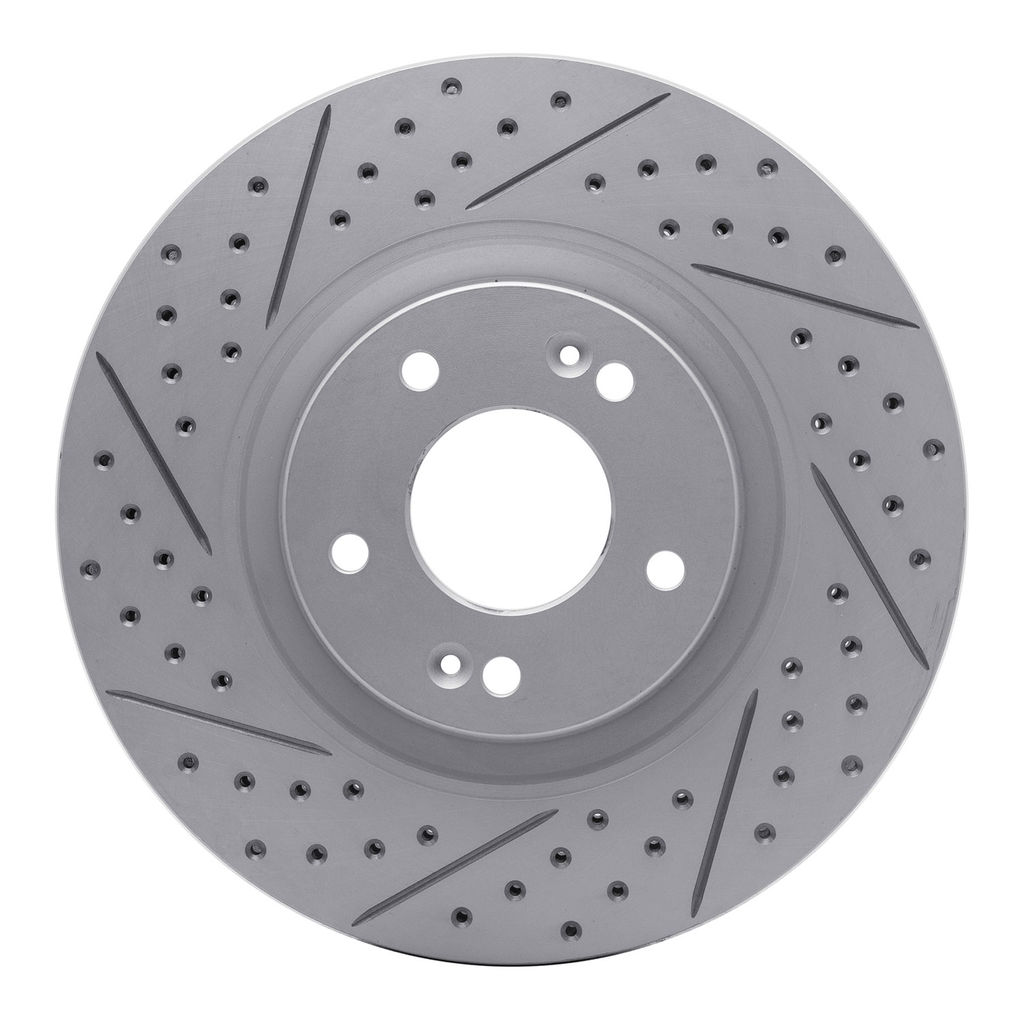 Dynamic Friction 830-03003L - Geoperformance Coated Drilled and Slotted Brake Rotor