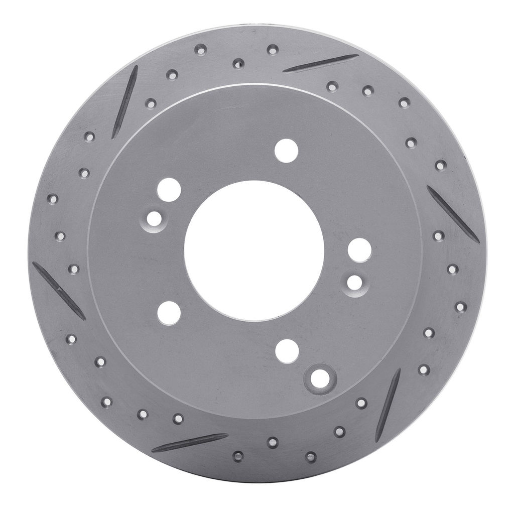Dynamic Friction 830-03014L - Geoperformance Coated Drilled and Slotted Brake Rotor