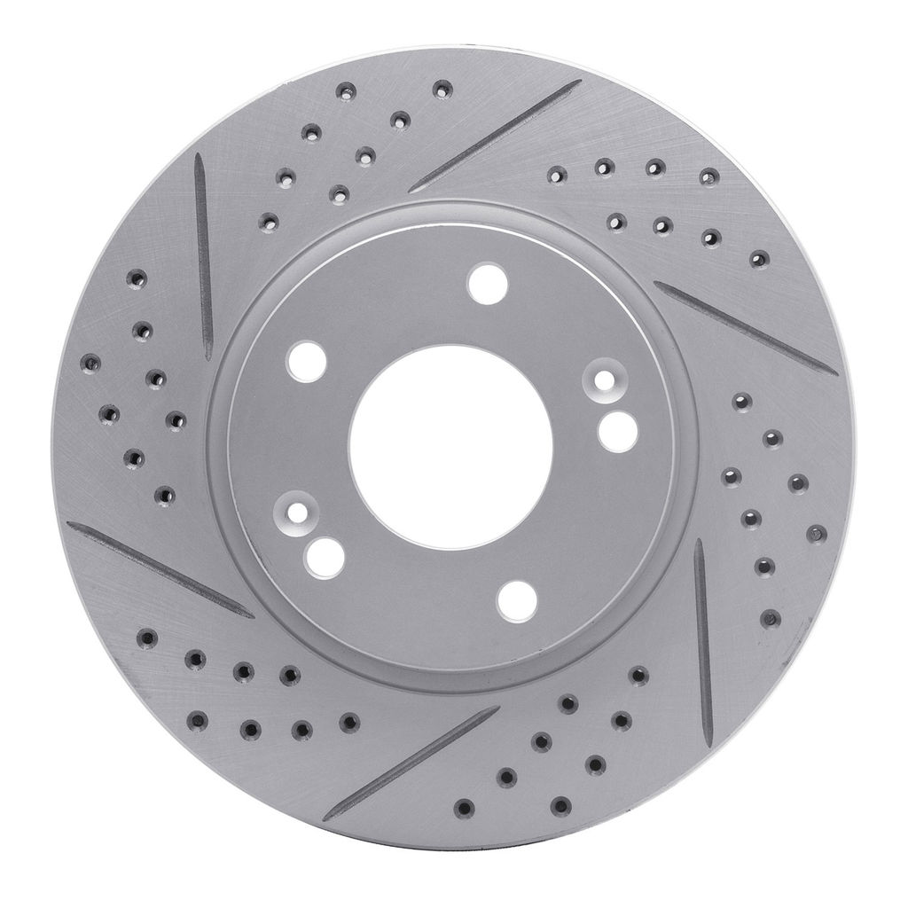 Dynamic Friction 830-03016L - Geoperformance Coated Drilled and Slotted Brake Rotor