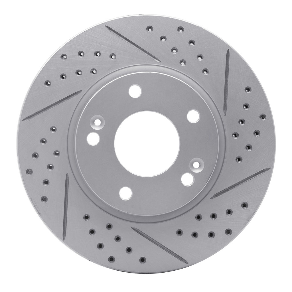 Dynamic Friction 830-03016R - Geoperformance Coated Drilled and Slotted Brake Rotor