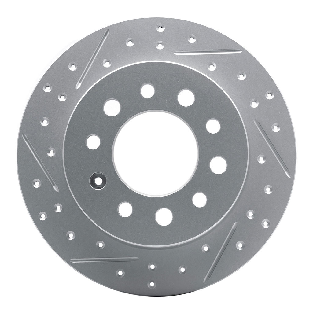 Dynamic Friction 830-03017L - Geoperformance Coated Drilled and Slotted Brake Rotor