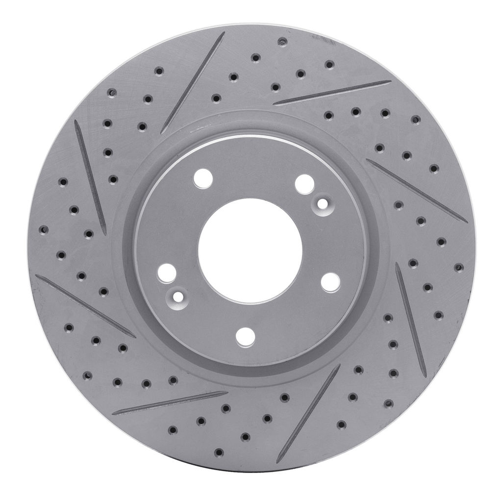 Dynamic Friction 830-03019L - Geoperformance Coated Drilled and Slotted Brake Rotor