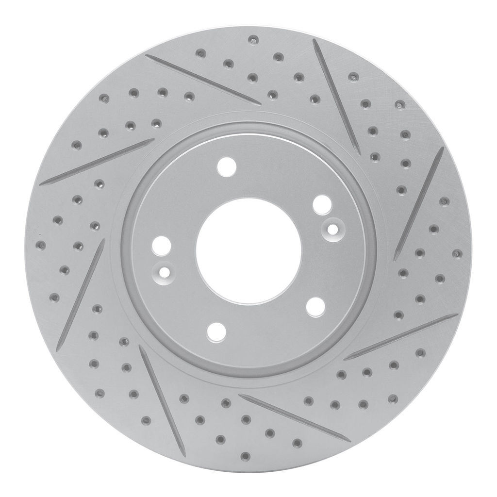 Dynamic Friction 830-03020R - Geoperformance Coated Drilled and Slotted Brake Rotor