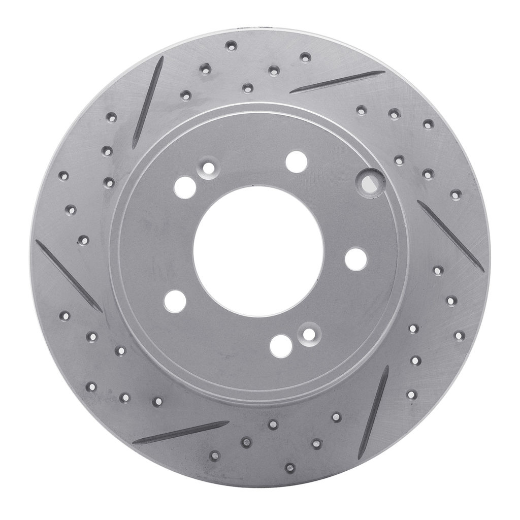 Dynamic Friction 830-03021R - Geoperformance Coated Drilled and Slotted Brake Rotor