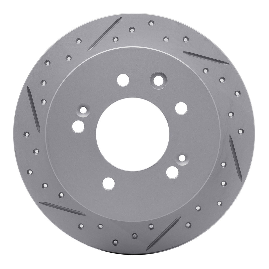 Dynamic Friction 830-03024L - Geoperformance Coated Drilled and Slotted Brake Rotor
