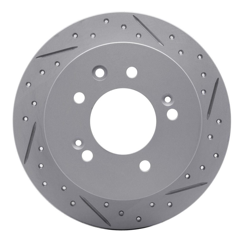 Dynamic Friction 830-03024R - Geoperformance Coated Drilled and Slotted Brake Rotor