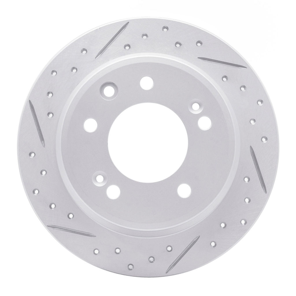 Dynamic Friction 830-03029L - Geoperformance Coated Drilled and Slotted Brake Rotor