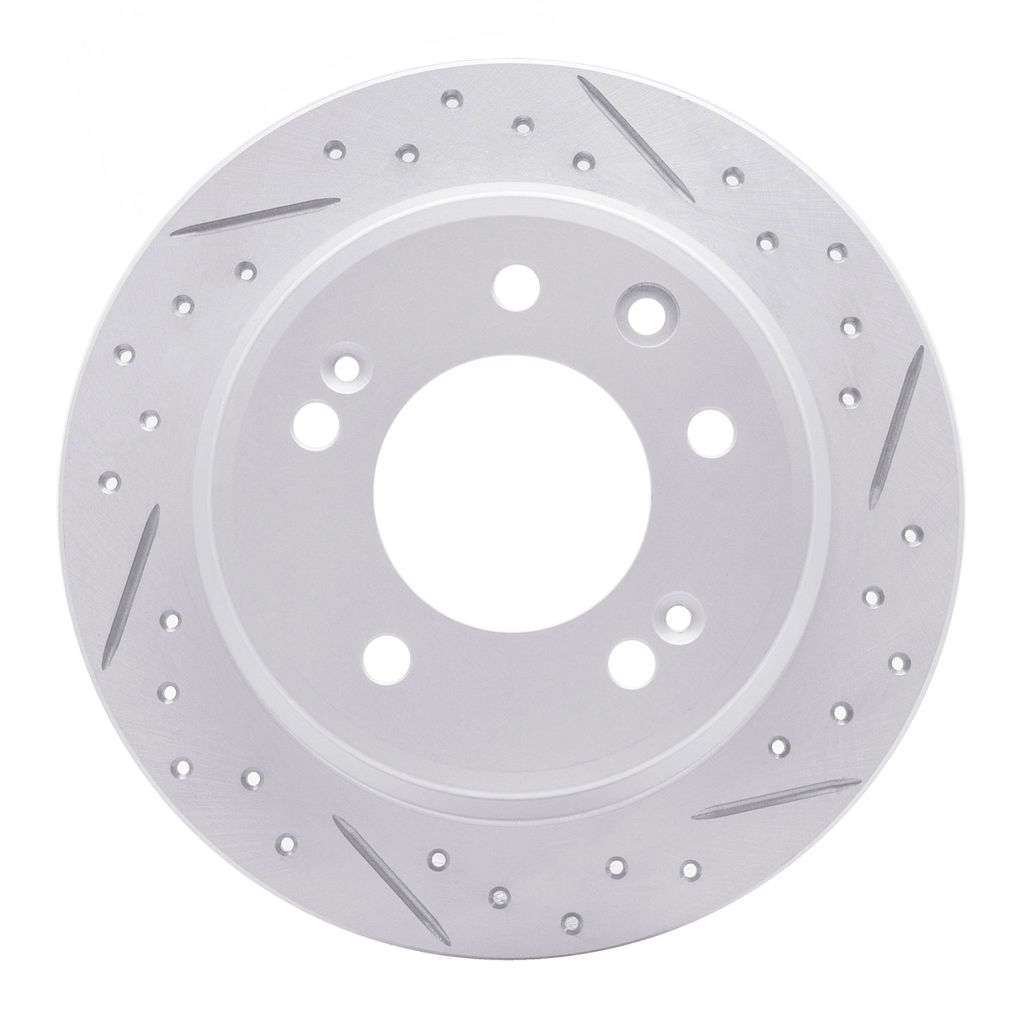 Dynamic Friction 830-03029R - Geoperformance Coated Drilled and Slotted Brake Rotor