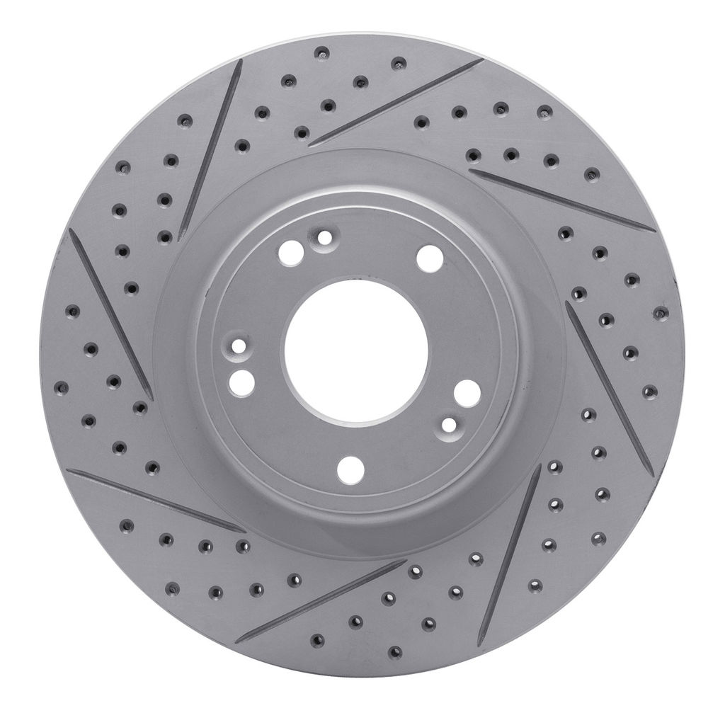 Dynamic Friction 830-03030L - Geoperformance Coated Drilled and Slotted Brake Rotor