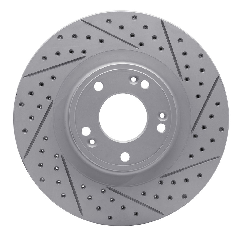 Dynamic Friction 830-03030R - Geoperformance Coated Drilled and Slotted Brake Rotor