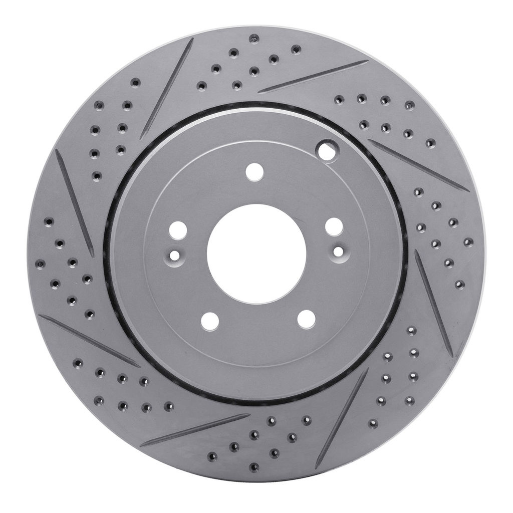 Dynamic Friction 830-03031L - Geoperformance Coated Drilled and Slotted Brake Rotor