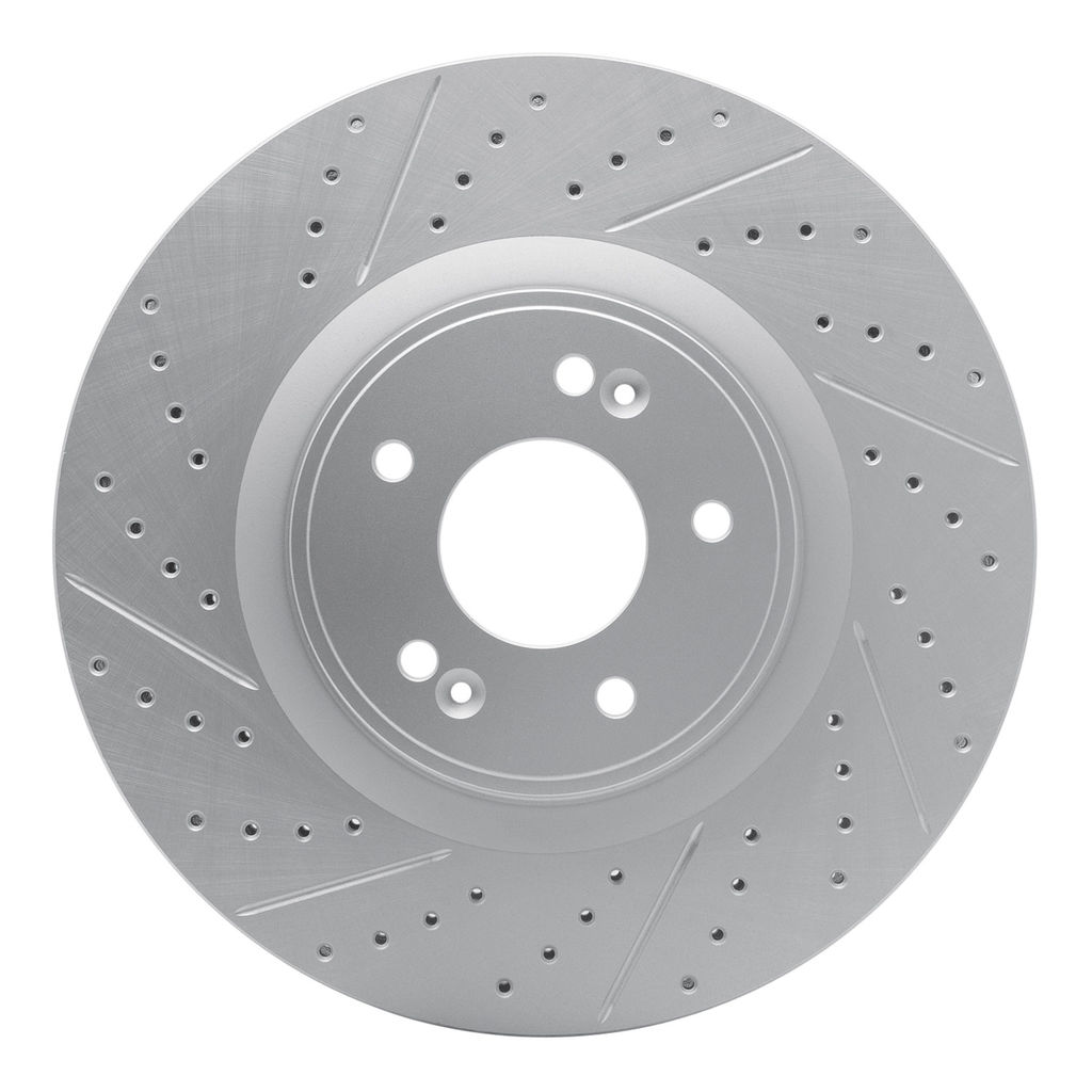 Dynamic Friction 830-03032L - Geoperformance Coated Drilled and Slotted Brake Rotor
