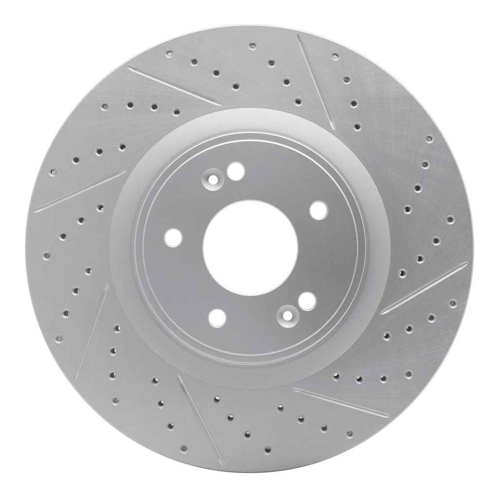 Dynamic Friction 830-03032R - Geoperformance Coated Drilled and Slotted Brake Rotor